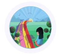 24 x 40mm Round 'The Rainbow Bridge' Stickers (SK00056481)