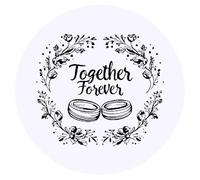 24 x 40mm Round 'Together Forever Wedding Rings' Stickers (SK00067945)