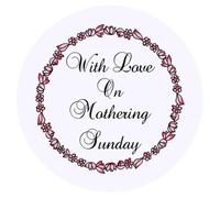 24 x 40mm Round 'with Love On Mothering Sunday' Stickers (SK00071103)