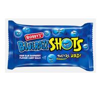24 x 45g Bags of Bobbys Blue Razz Shots