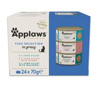 24 X 70 Applaws Natural Adult Wet Cat Food Tins Fish Selection In Gravy