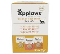 24 x 70g Applaws Natural Wet Cat Food Pouches Chicken Selection in Broth