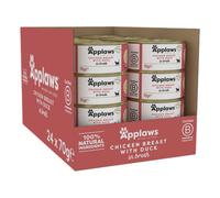 24 X 70G Applaws Natural Wet Cat Food Tins Chicken Breast With Duck In Broth