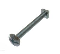 24 X 8MM Roofing Bolts - Cross Head + Square Nut - ZP Zinc Plated 80MM (M8)
