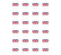 24 x Armed Forces Day UK Flag Edible Cupcake Toppers - Wafer Card or Icing - Army Celebration Themed Party Decorations Perfect For Brownies Cookies Muffins & More! (Edible Wafer Card)