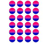 24 x Bisexual Pride Flag Edible Wafer or Icing Cupcake Topper Fun Pride Party Cake Decorations Perfect For Brownies Cookies Muffins & More! (Edible Wafer Card)