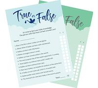 24 x Blue Baby Shower Games True Or False 24 Game Cards and 1 Answer Card Boy/Girl/Unisex (Blue, 24)