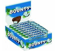 24 x Bounty Coconut & Milk Chocolate Snack Bar 57g Total 1.36kg Bulk Buy 05/25