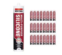 24 x Brown Soudal Trade Silicone Multi Purpose Construction Sealant Acetoxy with Fungicide