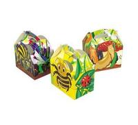 24 x CHILDRENS KIDS CARDBOARD LUNCH MEAL BOXES PARTY BUGS & SLUGS