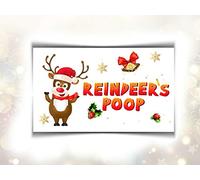 24 x Christmas Stickers(64 x 33.8mm) Reindeer's Poop #SNP29D Sara Prints