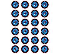 24 x Compass Edible Wafer or Icing Cupcake Toppers Fun Party Cake Decorations Perfect For Brownies Cookies Muffins & More! (Edible Wafer Card)
