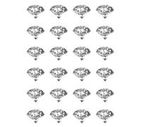 24 x Crystal Diamond Edible Wafer or Icing Cupcake Toppers Fun Xmas Party Cake Decorations (Edible Wafer Card)