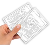 24 x Customizable A7 Cinema Ticket for Kids - Colour Your Own Movie Ticket
