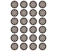 24 x Dartboard Edible Wafer or Icing Cupcake Toppers Darts Themed Party Cake Decorations Perfect For Brownies Cookies Muffins & More! (Premium Icing Sheet)