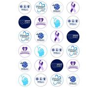 24 x Denim Day for Dementia - Edible Wafer or Icing Cupcake Toppers Alzheimer's Cake Decorations Perfect For Brownies Cookies Muffins & More! (Edible Wafer Card)