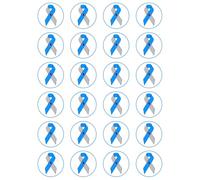 24 x Diabetes Ribbon Edible Wafer or Icing Cupcake Toppers Support Party Cake Decorations Perfect For Brownies Cookies Muffins & More! (Premium Icing Sheet)