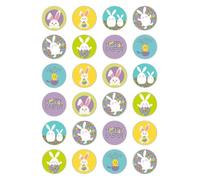 24 x Easter Edible Wafer Rice Paper Cupcake Toppers Cake Decorations Easter Celebration Bunny Chick Bakset Easter egg hunt Happy Easter rgg