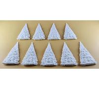 24 x Edible 3D Christmas Trees icing toppers, cake cupcakes decorations (White)