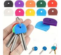 24 x Flexible Key Caps Covers - Easy to Identify Door Keys, 24 Pieces in 8 Assorted Colors - Durable Keycap Covers for Color-Coding