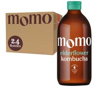 24 x Fresh 330ml Bottles MOMO Kombucha Drink Organic - Kombucha Tea Probiotic Drink - Elderflower