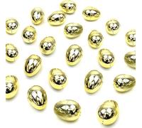24 x Golden Metallic Gold Lucky Plastic Filler Easter Egg Hunt Eggs