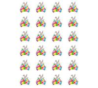 24 x Happy Easter BUNNY Edible Wafer or Icing Cupcake Topper Fun Colourful Party Cake Decorations Perfect For Brownies Cookies Muffins & More!… (Edible Wafer Card)