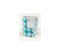 24 x Ice Blue shatterproof Christmas tree Baubles Decorations Mixed finishes by Premier Decorations