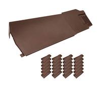 24 x Klober Contract Dry Verge Unit Pack for Gable/Apex Roof Tile Plastic End Cap - Right, Brown