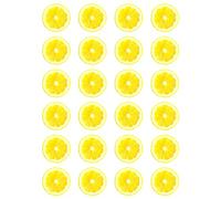 24 x Lemon Slice Edible Wafer or Icing Cupcake Toppers Fun Citrus Fruit Themed Party Cake Decorations Perfect For Brownies Cookies Muffins & More! (Edible Wafer Card)