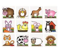 24 x Mini Farm Animals Temporary Tattoos
