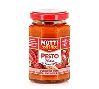 24 x Mutti Pesto Rosso Pomodori Rossi Red Tomato Pesto Pasta Sauce 100% Italian Tomato Glass 180 g Seasoning Sauces with Almonds, Tomatoes, Dried Seeds and Grana Padano