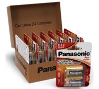 24 x Panasonic D Size Pro Power Connect 30655 Alkaline Batteries LR20 Exp 2030