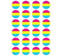 24 x Pansexual Pride Flag Edible Cupcake Toppers - Wafer Card or Icing - Pride Month Celebration Themed Party Decorations Perfect For Brownies Cookies Muffins & More! (Edible Wafer Card)