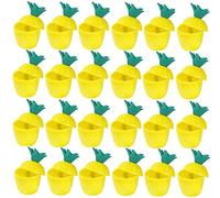 24 x Pineapple Cups with Paper Straws - Reusable Plastic 12oz Hawaiian Party Cup Tableware for Tropical Luau, Tiki, Hula & Beach Themed Parties - Perfect for Cocktails & Exotic Drinks