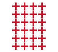 24 x Pre-Cut England Cupcake Toppers st George's Day England Football Cupcake Toppers Edible Premium Wafer Card Fairy Cake Toppers Birthday Cake Decorations