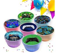 24 x PRE CUT GAMING CONTROLLER CONSOLE VIDEO GAMES EDIBLE WAFER CARD RICE PAPER 4.5 cms CUPCAKE TOPPERS DECORATIONS