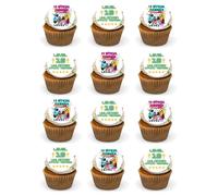 24 x Precut Gaming 13th Birthday Edible Cupcake Toppers Cake Decoration Fairy Cakes Premium Wafer Card