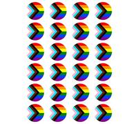 24 x Progress Pride Flag Edible Wafer or Icing Cupcake Topper Fun Pride Party Cake Decorations Perfect For Brownies Cookies Muffins & More!… (Premium Icing Sheet)