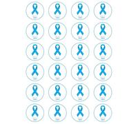 24 x Prostate Cancer Ribbon - Edible Wafer or Icing Cupcake Toppers Party Cake Decorations Perfect For Brownies Cookies Muffins & More! (Premium Icing Sheet)