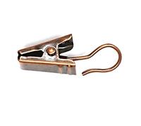 24 x Rod Ring Curtain Drape Sprung Clips & Hook Bronzed Plated Steel
