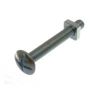 24 x Roofing Bolts Cross Head + Square Nuts BZP ZINC Plated M8 X 60MM