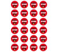 24 x Santa Stop Here Edible Wafer or Icing Cupcake Toppers Fun Xmas Party Cake Decorations (Edible Wafer Card)