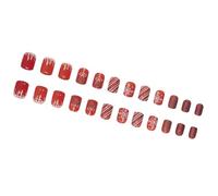 24 x Short Square Full Coverage Stick Claws Christmas Press Claws Snowman Claws