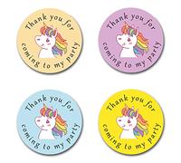 (24 x Stickers) Unicorn *Thank You for Coming to My Party* 40mm Round Stickers for Party Bags, Favours & Sweet Cones