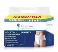 24 x Super Plus Incontinence Pants Women & Men | Adults Nappies | Advanced Absorption and Soft-Stretch Waistband | Adults Pull Up Pants | Waist Size X Large 95-175 cm | (2 Packs of 12)