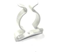 24 x Terry Tool Clips White Plastic Coated Spring Steel Grips Dia. 19MM