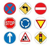 24 x Traffic Road Signs Edible Rice Wafer Paper Cupcake toppers Cake decorations Sign Street Stop Go Turn Lights