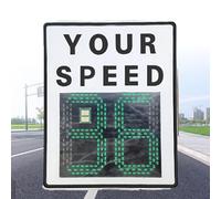 24"X35" White Solar Powered Your Speed LED Radar Feedback Sign, Real-Time Speed Limit Warning Display Board, IP65 Waterproof Alloy Traffic Safety Sign For Road Street Highway