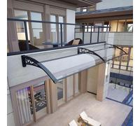 24"x91" Outdoor Awning Canopy - Durable Black Aluminum Frame with Clear Panel for Front Door & Patio Shelter, Weather-Resistant Window & Door Cover